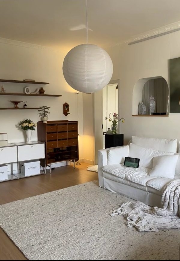 a white couch in a room